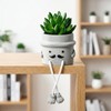 Fake Plant with Gray Flower Pot Artificial Succulents Plant for