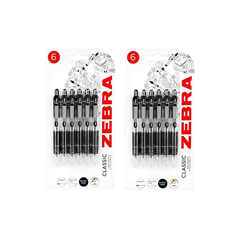 Zebra Z-Grip Mini Retractable Ballpoint Pens - 1.0mm - Black