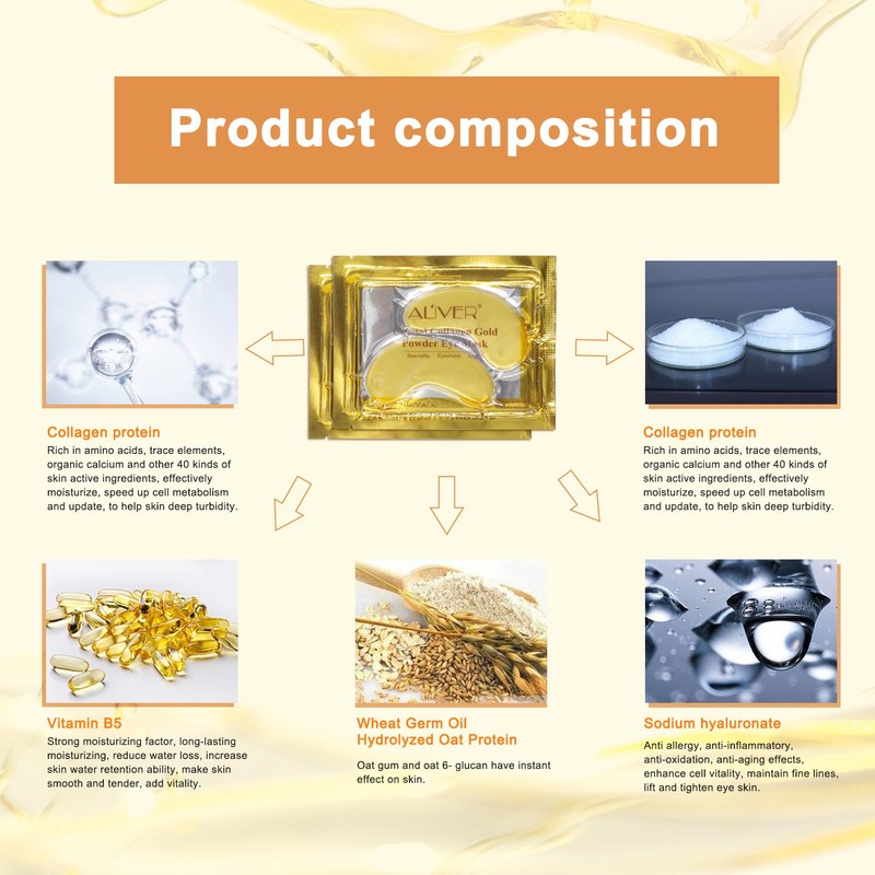 10 Pairs Gold Eye Mask, Under Eye Mask, Anti-Ageing Eye