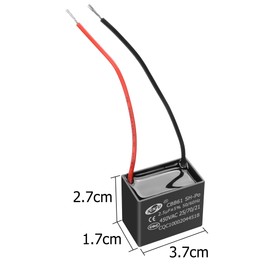 YAODHAOD CBB61 Capacitor 2 Pieces 2µF - 15µF 450V AC 50/60 Hz No Polarity Air Conditioning Fan Motor Running Capacitor Corner Fan Capacitor (2.5 μF)