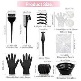 SWISSELITE 24 Pcs Hair Dye Kit with Collapsible Mixing Bowl, Complete Hair Coloring Tools Set with Brushes, Clips, Gloves, Capes & Storage Bag, DIY Bl