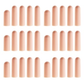 EMSea 30pcs Gel Finger Protector Finger Cots Flexuble for Finger Cracking Skin Color