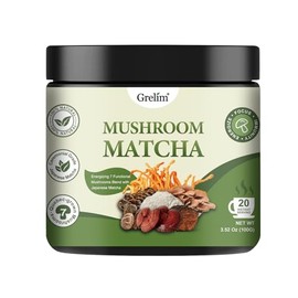 Grelim Matcha De Championes, Matcha Ceremonial Japons Infundido Con 7 Setas Superfood, Aceite Mct, Leche De Coco En Polvo, Matcha De Gran Sabor ltimo 