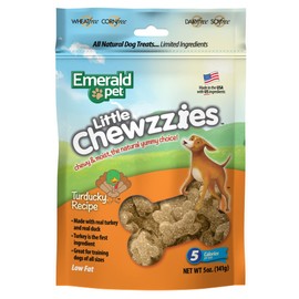 Emerald Pet Little Chewzzies Wheat Free Training Dog Treats — Healthy and Tasty Natural Dog Chews with Real Meat or Peanut Butter — Limited Ingredient Dog Treats Made in The USA — Turducky, 5 oz