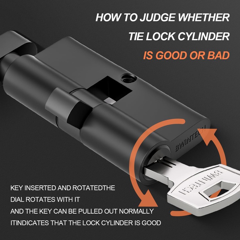 Bwintech 90 mm (45T/45) Black Zinc Alloy Euro Cylinder Lock,