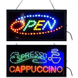 Unbranded/Generic Deluxe LED Open Sign and Coffee Sign Combo 19"x10" (L101+L45)