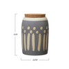 Creative Co-Op Debossed Stoneware Pattern & Cork Lid, Grey Canister