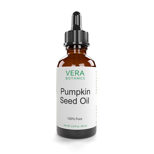 Vera Botanics PUMPKIN SEED OIL 100% Pure & Natural, Unrefined, Cold-Pressed For Face, Dry Skin, Nails, Lips, Body & Hair - Reduce Hair Breakage, Even Out Skin Tone, Therapeutic Massage
