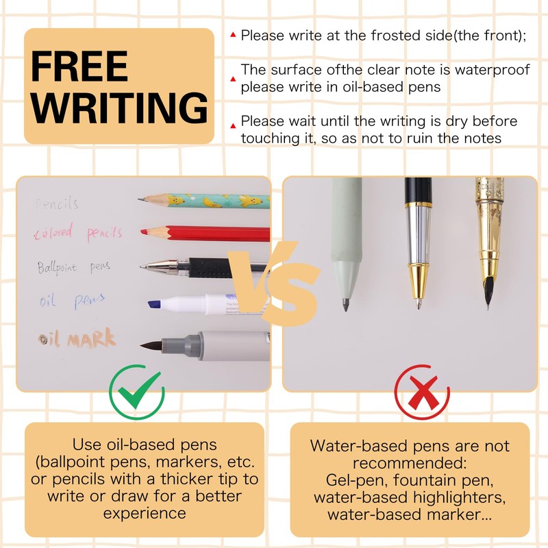 100 Sheets Extra Large Jumbo Transparent Sticky Notes Clear Self