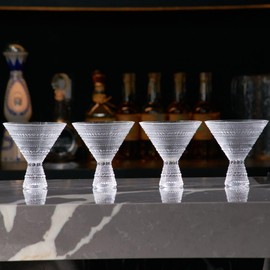 LEMONSODA Hobnail Martini Glasses (Set of 4) Vintage Cocktail Glasses Bar Glasses (9oz) for Martini,Cocktail,Margarita,Cosmopolitan for Manhattan, Brandy