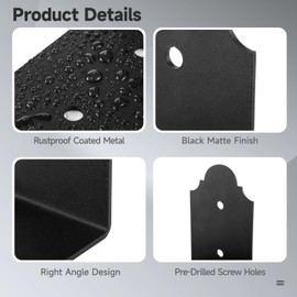 90 Degree Angle Bracket - 4 Pcs Large L Brackets, 5.9 Inches Heavy Duty Corner Angle Connection Joint, Metal Tie Plate Post Beam Connector, Truss Reinforcement Brace, Wood DIY L Shelf