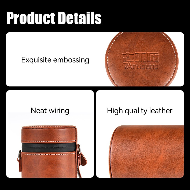 7artisans Universal Leather Lens Waist Bag - Anti-Fall, Waterproof, Pressure-Resistant