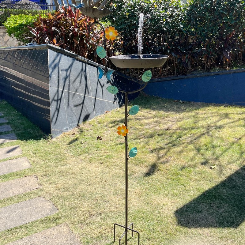 Aifeorzo Free Standing Solar Bird Bath, 58" Tall Decorative Birdbath