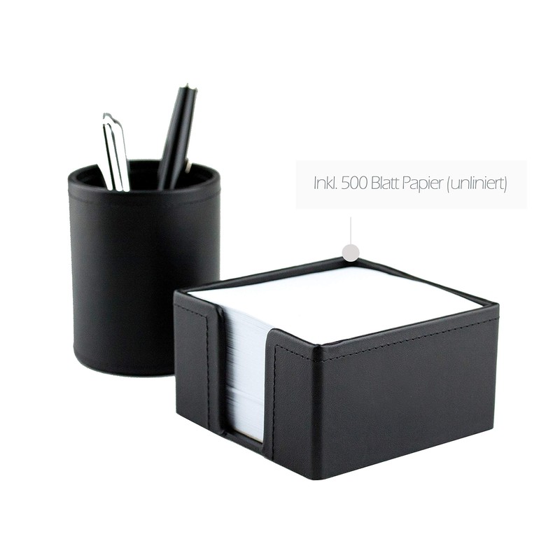 DELMON VARONE - Premium Leather Boxcalf Black Note Box with
