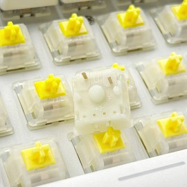 Gateron Milky Yellow Pro V2 Pre-lubed 5-Pin 50gf Linear Switches for All MX Mechanical Keyboard Game Keyboard(Milky Yellow Pro V2,72PCS)