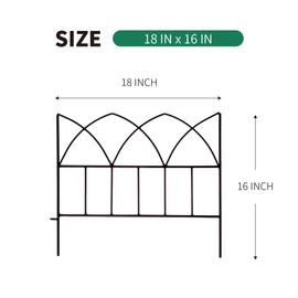 SCENDOR Garden Edging Border- Flower Bed Fencing for Landscaping Garden Decorative Fences Panel 18"x16" 5 Pack for Flower Bed Edging Rustproof Dog Fencing for Yard