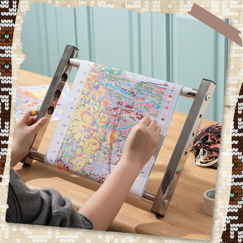 Cross Stitch Stand Frame Scroll – Aluminum Adjustable 4-Width (5.5/7.3/9/11")