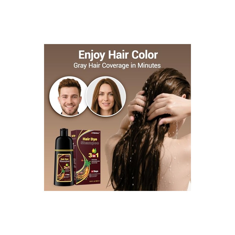 Champú Herbal 3 En 1 Para Cobertura De Cabello Gris