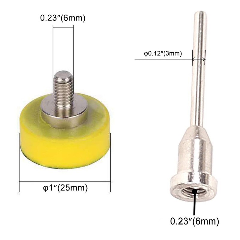 φ1-inch Hook and Loop Sanding Pad, with 1/8"(3mm) Shank 2-Pak&5-Pack
