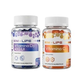BDM LAB | Vitamina D3 | Vitamina C | 60 Caps c/u | Suplemento alimenticio
