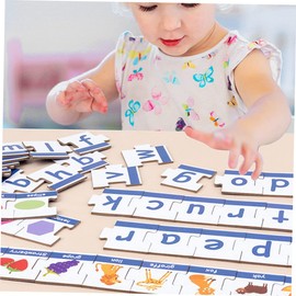 Hohopeti Word Recognition Puzzle for Boy Girl Wooden Letters Learning Cards Educational Toy Word Literacy Toy
