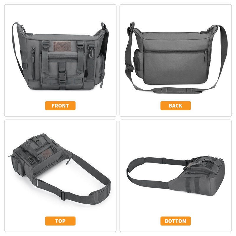 HUNTVP Tactical Crossbody Messenger Shoulder Bag Molle for Men Women