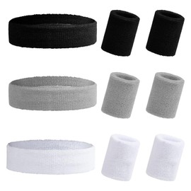 9-piece Set Sports Headband Wristband Set, Sports Set, Hair Band, Elastic Wristband, Wrist Support, Wrist Protection, Muscle Training, Sweat Protection, Sweat Protection, Sweat Protection, Sweat