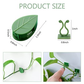 LUCKJUJU 100 Pcs Plant Climbing Wall Fixture Clips Self-Adhesive Hook Vines Traction Clips Invisible Holder Garden Green Leaf Simulation Self-Adhesive Hook Wire Fixing Supporting