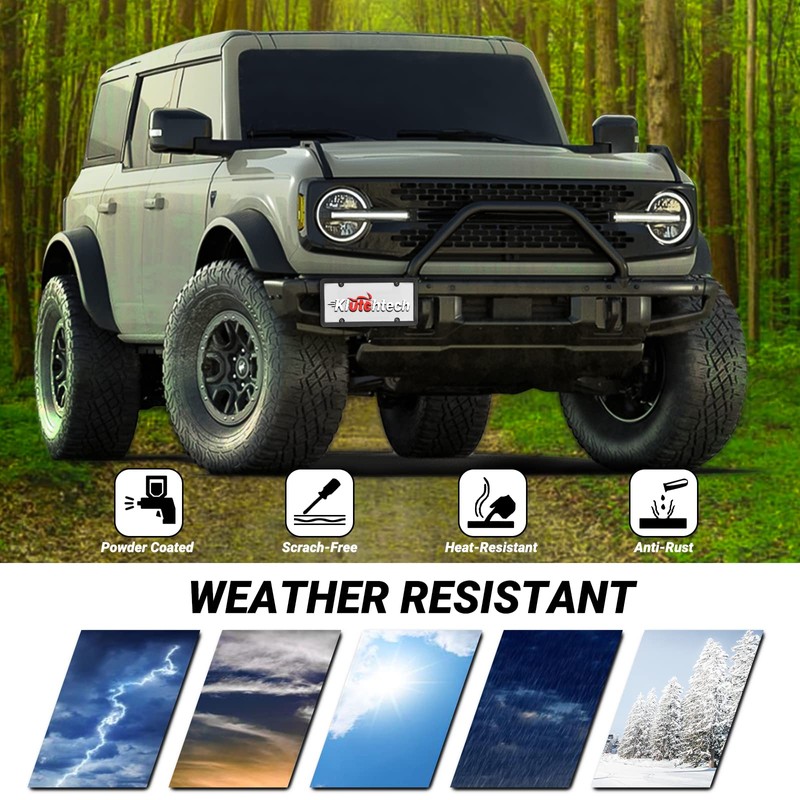Klutchtech Bronco License Plate Holder 2021-2024, Front Plate Frame for