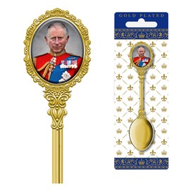 King Charles Coronation Gold Plated Spoon Collectors Souvenir Commemorative Memorabilia Gift