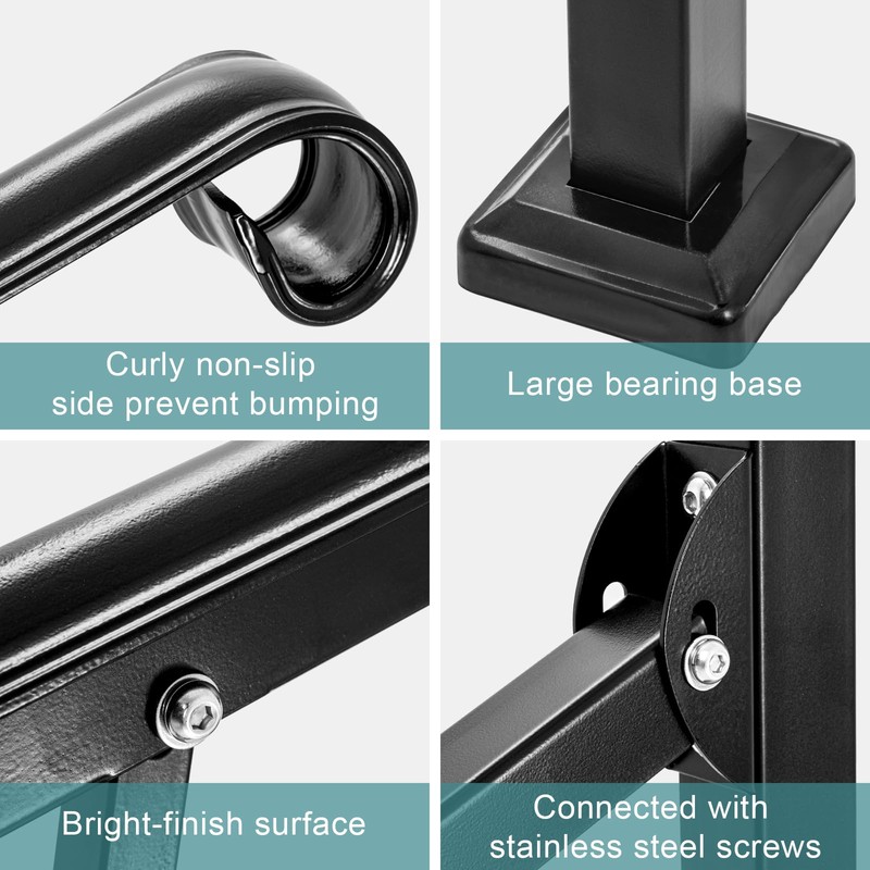 LMRSTOO Handrails for Outdoor Steps, Fit 2 or 3 Steps