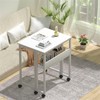 GreenForest Folding Desk Small Rolling Desk with Storage Shelf, 31.5
