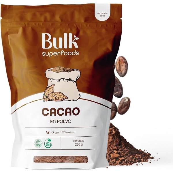 BULK SUPERFOODS - Cacao En Polvo Sin Azúcar - 250gr