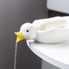 Jaugufiy Ceramic Duck Soap Tray Drain Soap Holder Soap Dish