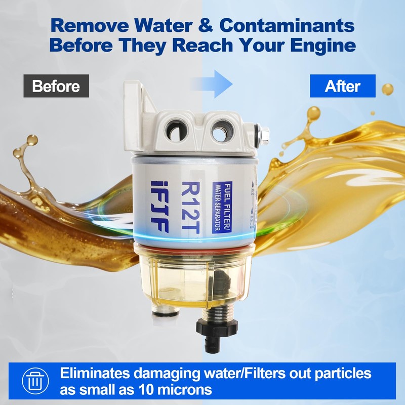 iFJF R12T Fuel Water Separator Marine Assembly - 10 Micron