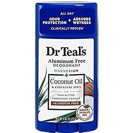 Dr Teal's Desodorante Libre de Aluminio, Aceite Escenciale de Coco, 2.65 oz