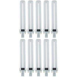 Diodesy- Compact Fluorescent U-Shaped Light Bulb 2 Pin Twin Tube 13W 3000K Soft White 720 Lumens PL GX23-2 Base CFL Tubular Bulbs for Office Classroom Clinic 10000 Lifespan Hours Pack of 10