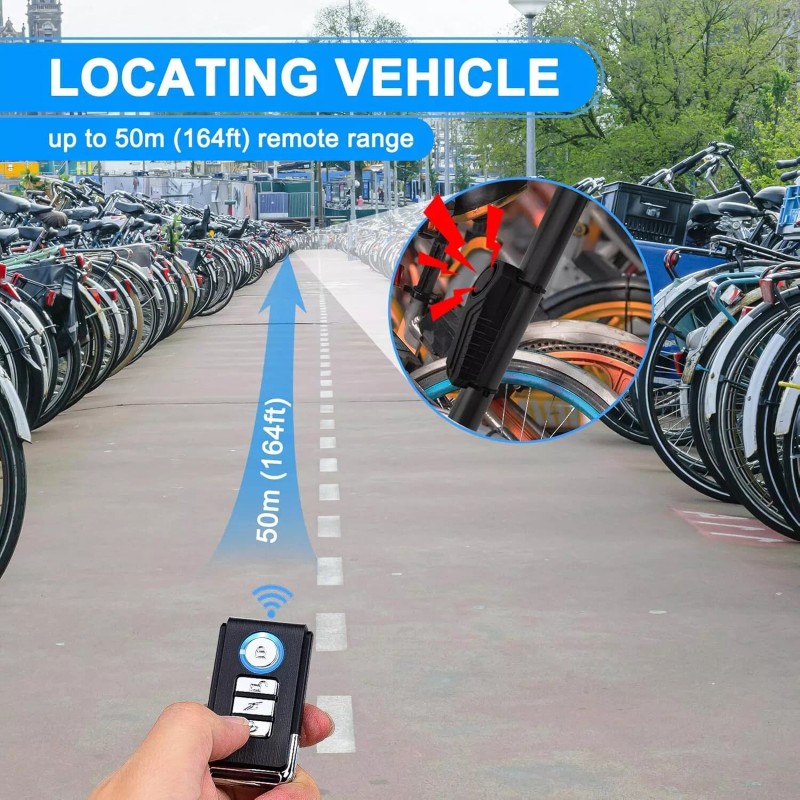 digi-office Wireless Anti-Theft Motorcycle Bike Alarm Waterproof Security Vibration Sensor