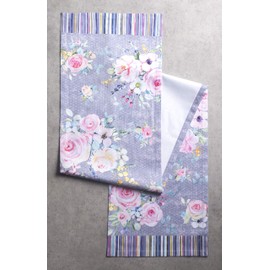 Maison d' Hermine Table Runner 100% Cotton 37cm x 230cm Decorative Washable Tablerunner Easter Tablerunners for Buffet Parties & Wedding Use, Sweet Rose Lavender - Lush Lavender Roses - Spring/Summer