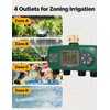 MOES 4 Outlet Sprinkler Timer, Brass Inlet, Programmable Automatic Irrigation