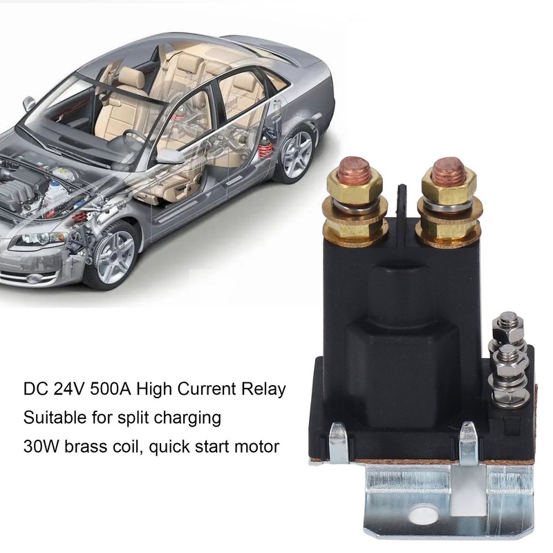 DC 24V 500A High Current Relay Double Battery Isolator Brass