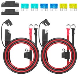 Linkstyle 2pcs 10AWG SAE Battery Connector Terminal Harness, 2FT/60CM 2Pin Quick Disconnect SAE Extension Cable with 15A/20A/30A Fuses