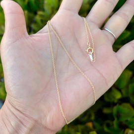 Adabele 1pc Real 1/20 14K Gold Filled 18 Inch Long Cable Chain Necklace 1.2mm Dainty Thin Permanent Women Men Jewelry KC47-18