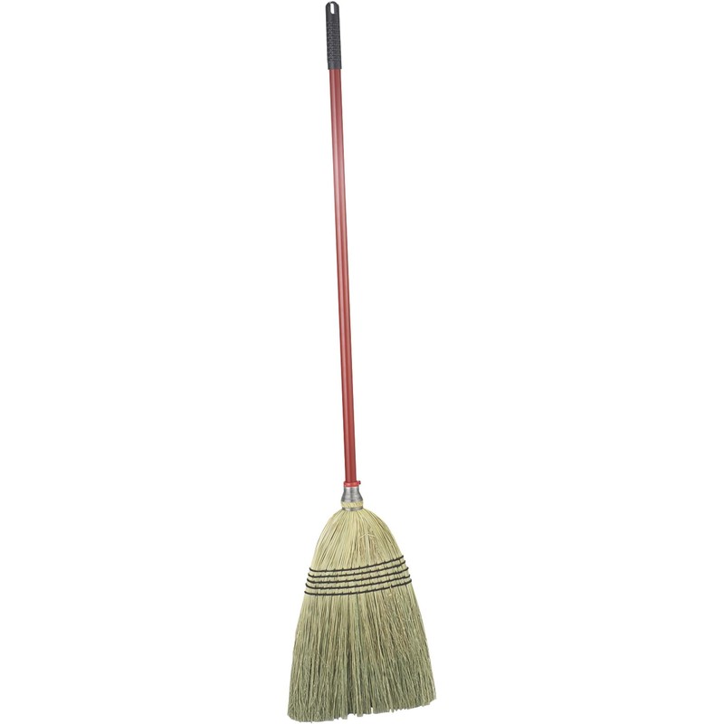 Libman 502 Big Corn Broom with 100% Broomcorn Fiber, 12"