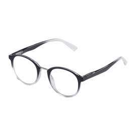 LINGAN Reading Glasses Round Computer Readers Clear Lens Glasses Spring Hinge for Men Women (Black and White, 3.50)