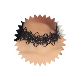 TseanYi Black Lace Choker Necklace Gothic Tattoo Choker Lace Necklace Vintage Wide Lace Choker Hollow Flower Lace Choker Necklace Chain Party Wedding Lace Choker Jewelry