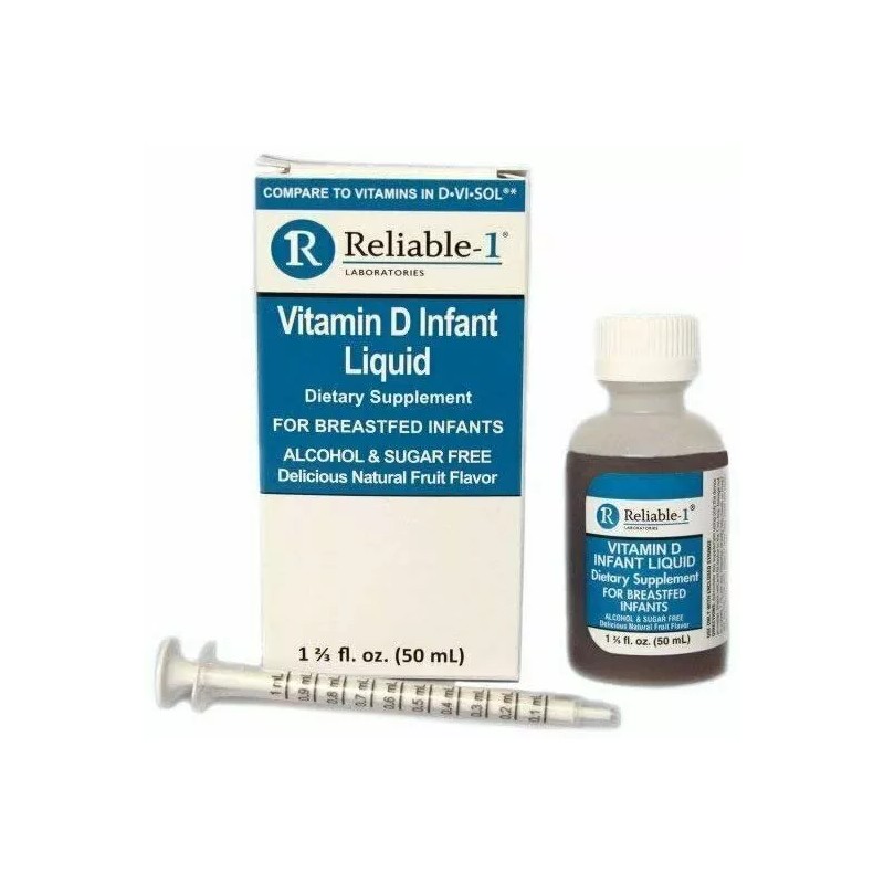 Reliable-1 Vitamin D Breastfed Infant Liquid Dietary Supplement 50mL Pack
