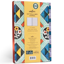eeBoo Piece & Love: Saxton's Pattern Gilded Journal - Hardcover Adult Diary Book, Journaling & Sketching, 112 Dotted & Lined Pgs, 81lb Acid-Free Paper