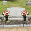 Cemetery Vases with Spikes, Metal Grave Flowers Holder with Draining