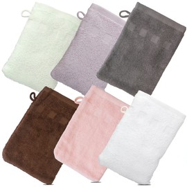 Made Easy Kit Bath Mitts - Pack of 6 - (15.24 cm x 22.86 cm) European Style Washcloth with Loop by MEK (Variety, 15 cm x 23 cm)
